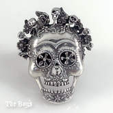 Plain & Oxidized Catrina Ring Mexican Sterling Silver